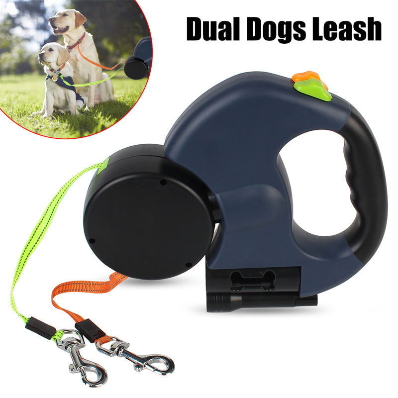 Dual Pet Leash with Flashlight