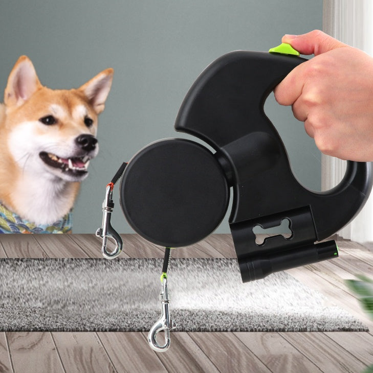 Dual Pet Leash with Flashlight