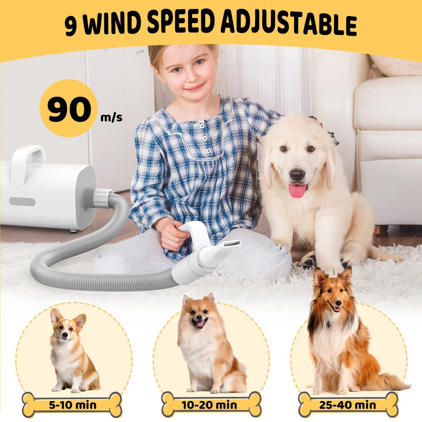 4-in-1 Smart Pet Hair Dryer with Negative Ion