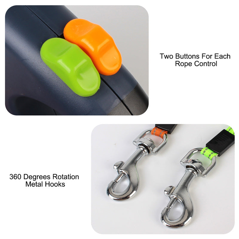 Dual Pet Leash with Flashlight