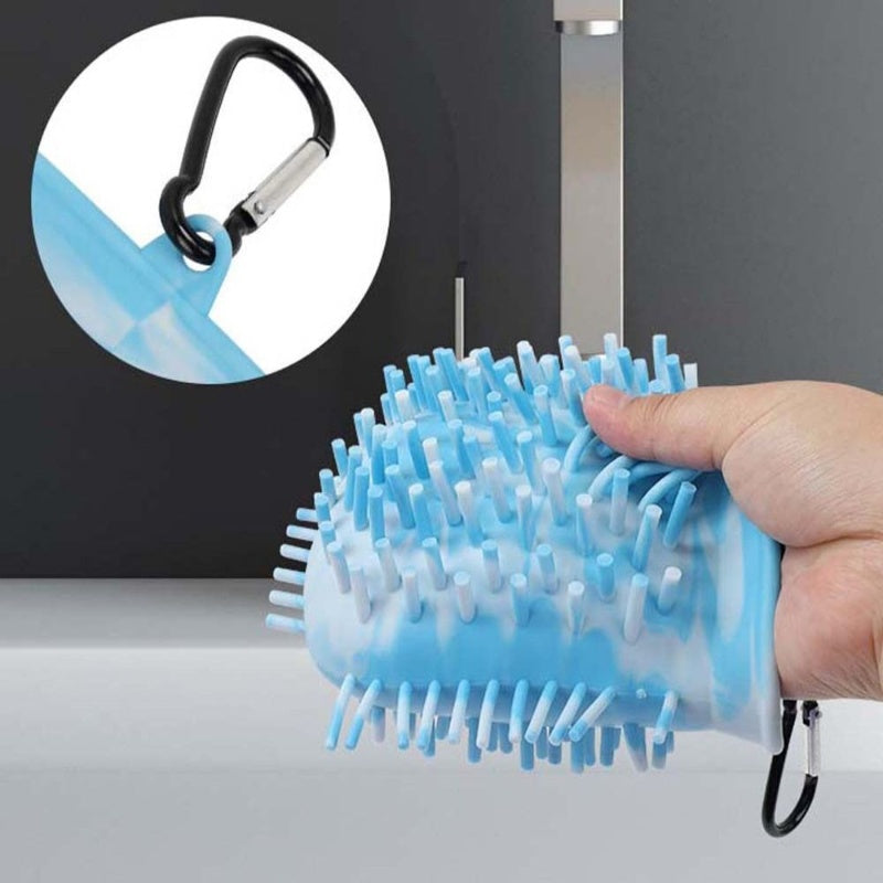 2 In 1 Paw Cleaner & Pet Brush Soft Portable Cup