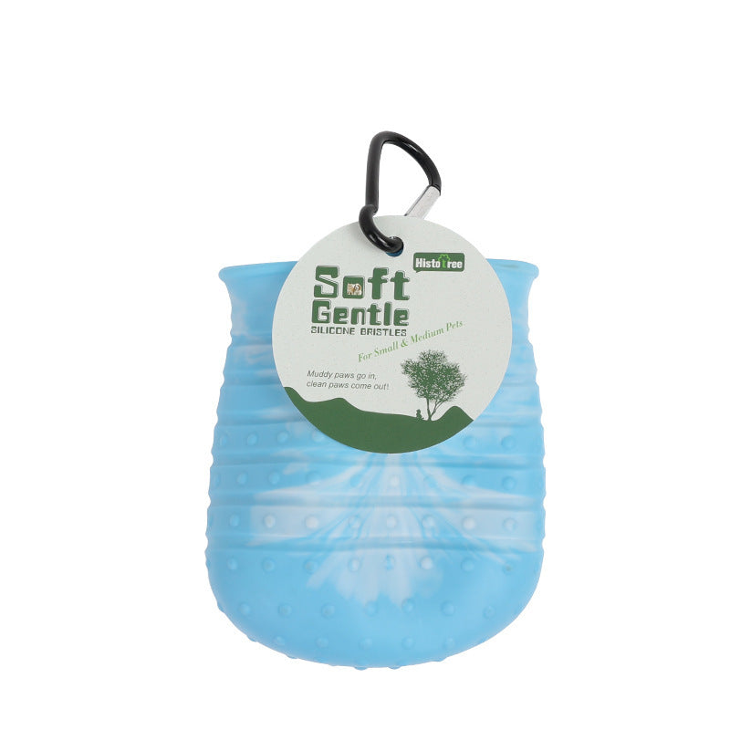 2 In 1 Paw Cleaner & Pet Brush Soft Portable Cup