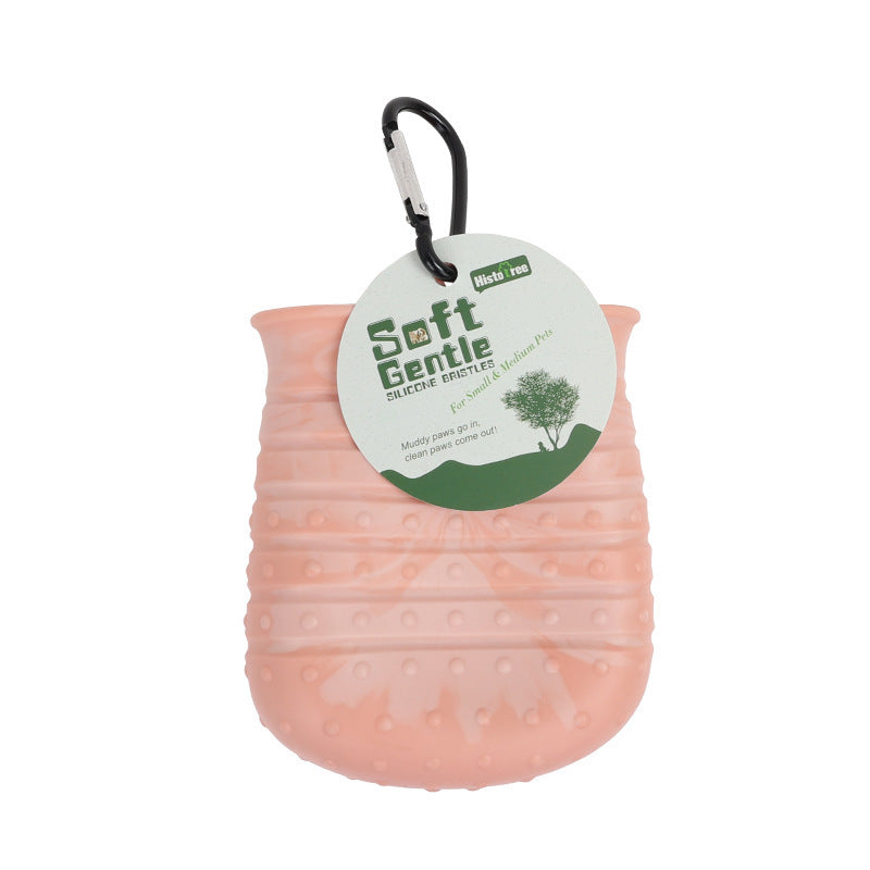 2 In 1 Paw Cleaner & Pet Brush Soft Portable Cup