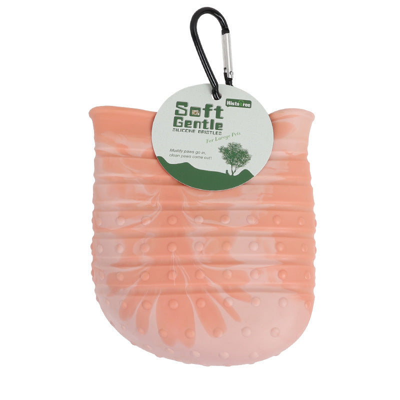 2 In 1 Paw Cleaner & Pet Brush Soft Portable Cup
