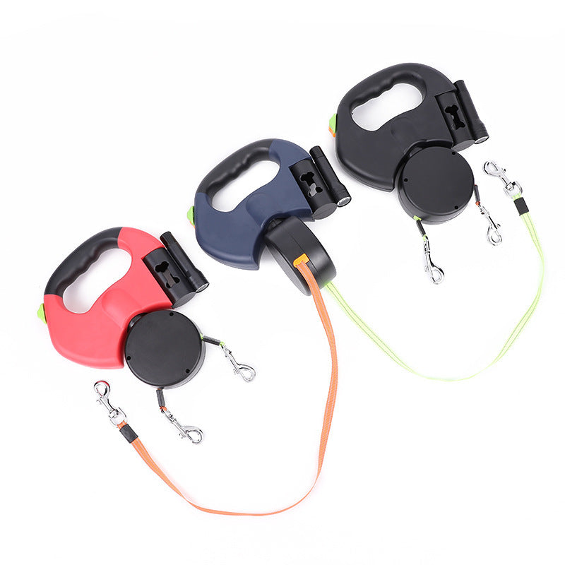 Dual Pet Leash with Flashlight