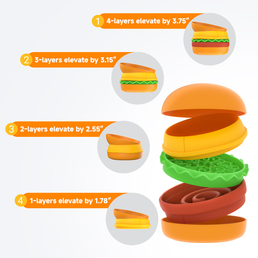 5 in 1 Hamburger Multi-layer Slow Feeder
