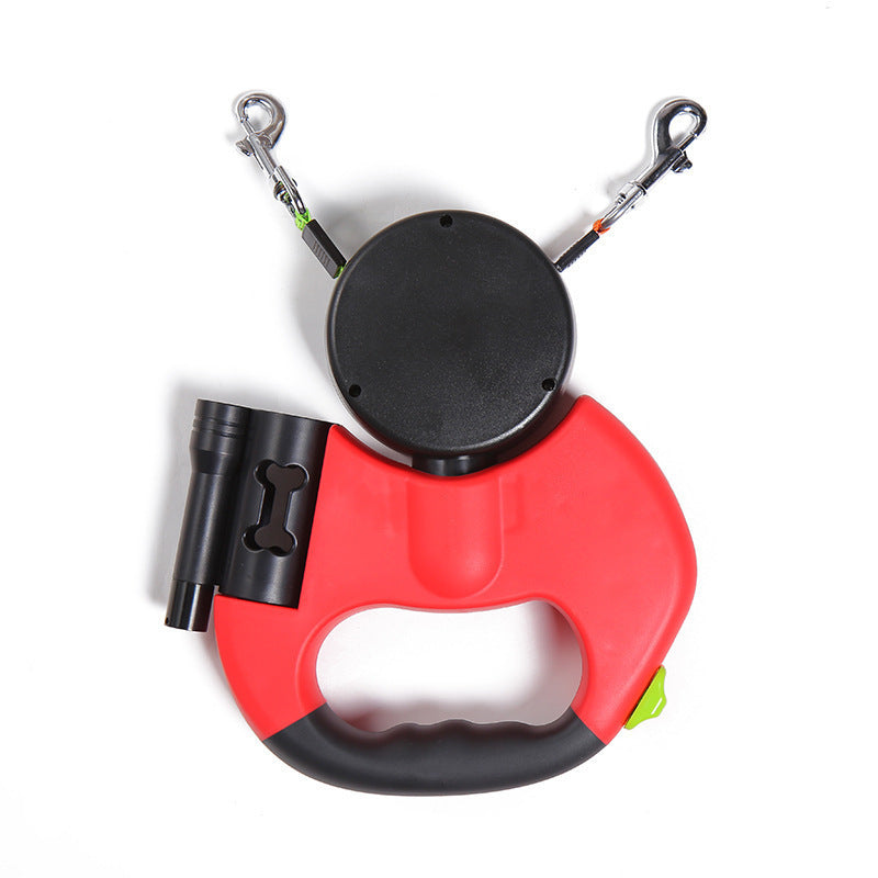 Dual Pet Leash with Flashlight