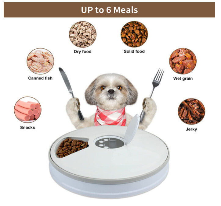 Automatic 6 Meal Food Dispenser