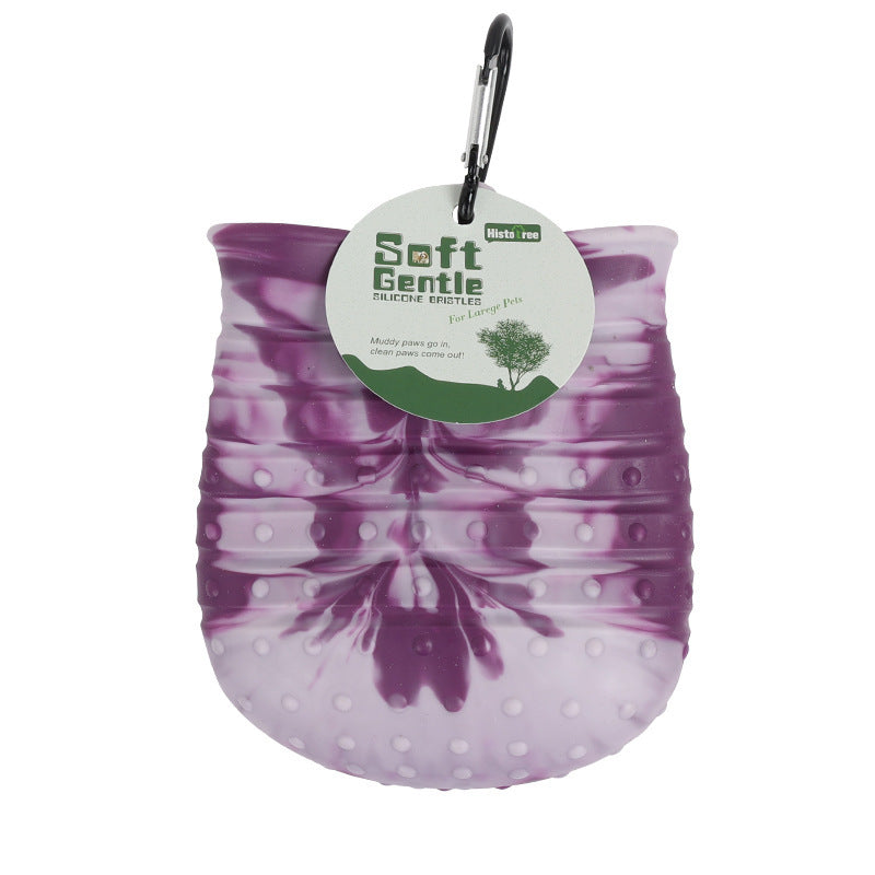 2 In 1 Paw Cleaner & Pet Brush Soft Portable Cup
