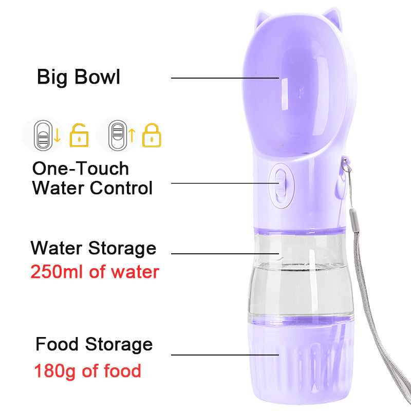 2 In 1 Water & Food Container with Strap