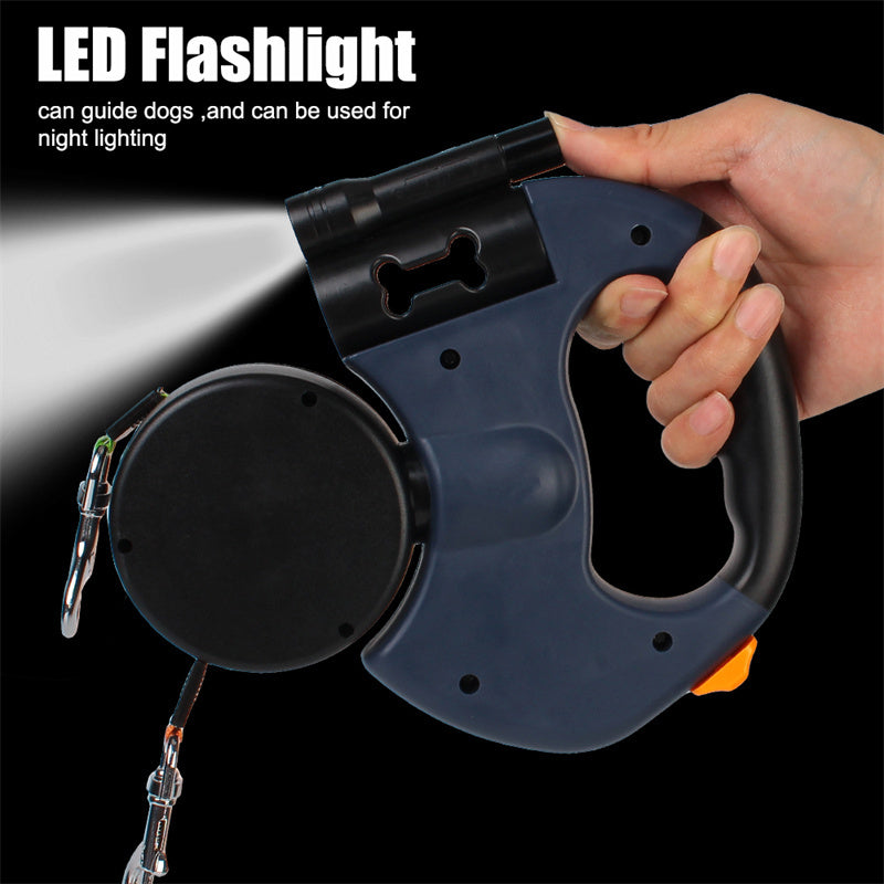Dual Pet Leash with Flashlight