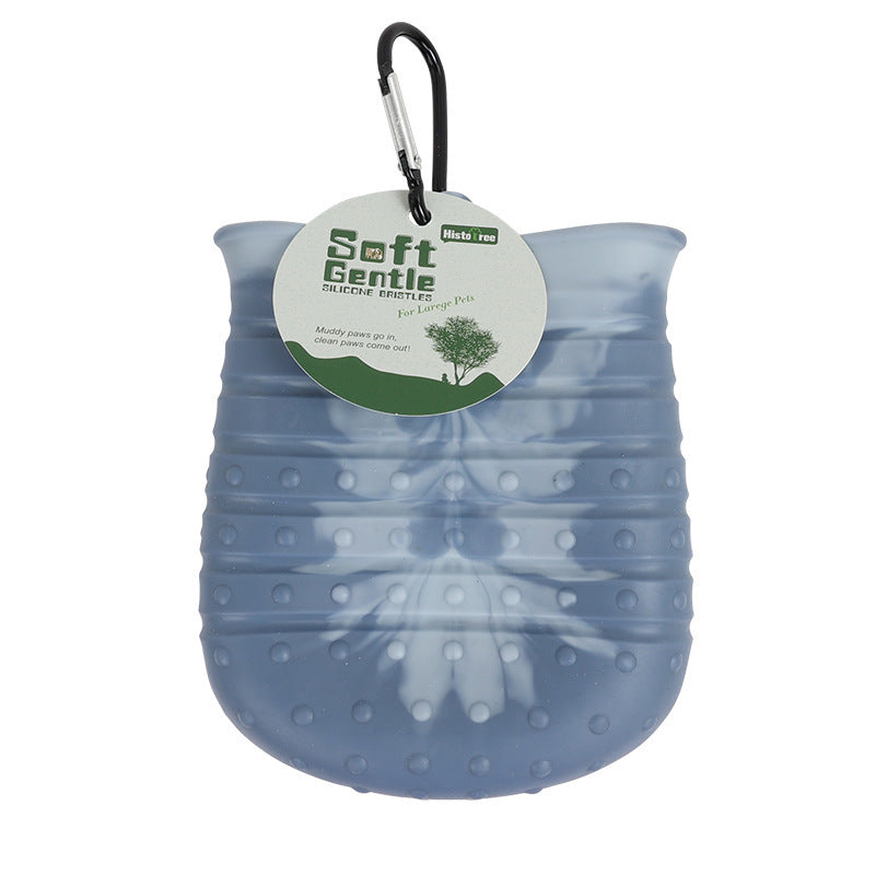 2 In 1 Paw Cleaner & Pet Brush Soft Portable Cup