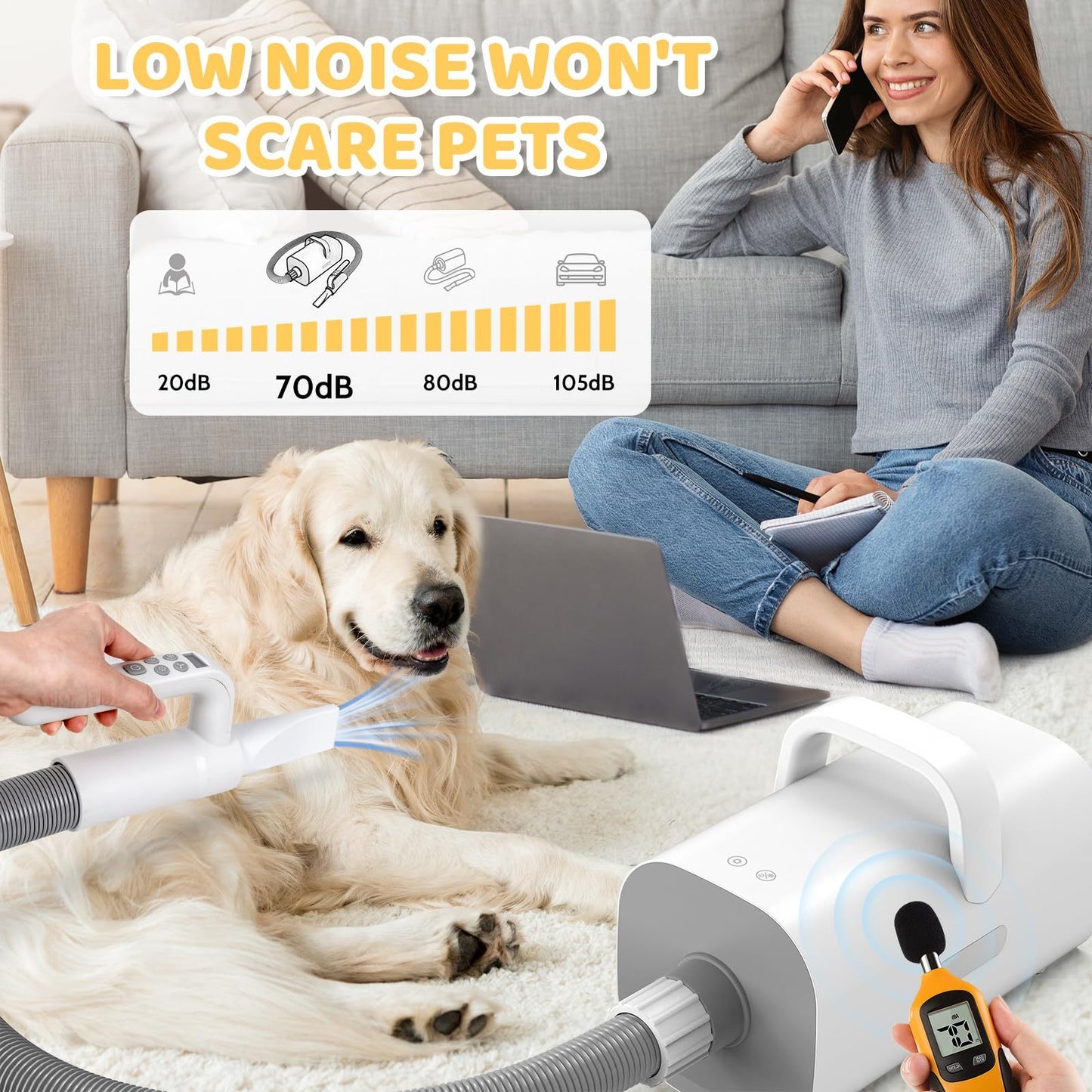 4-in-1 Smart Pet Hair Dryer with Negative Ion