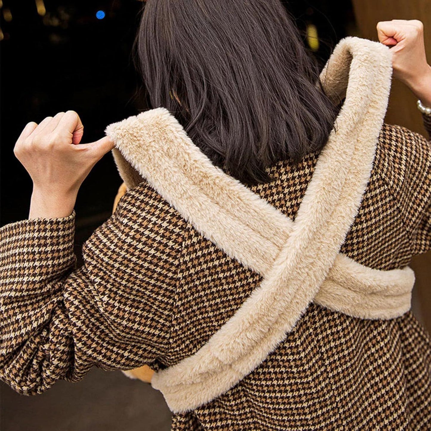 Plush Reindeer Backpack with Hand Warmers