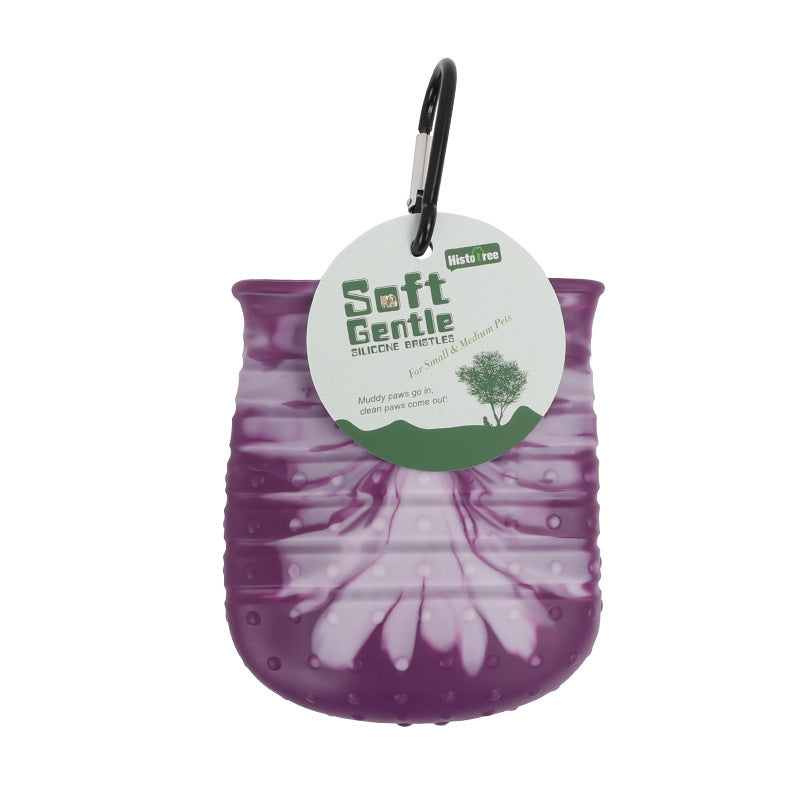 2 In 1 Paw Cleaner & Pet Brush Soft Portable Cup